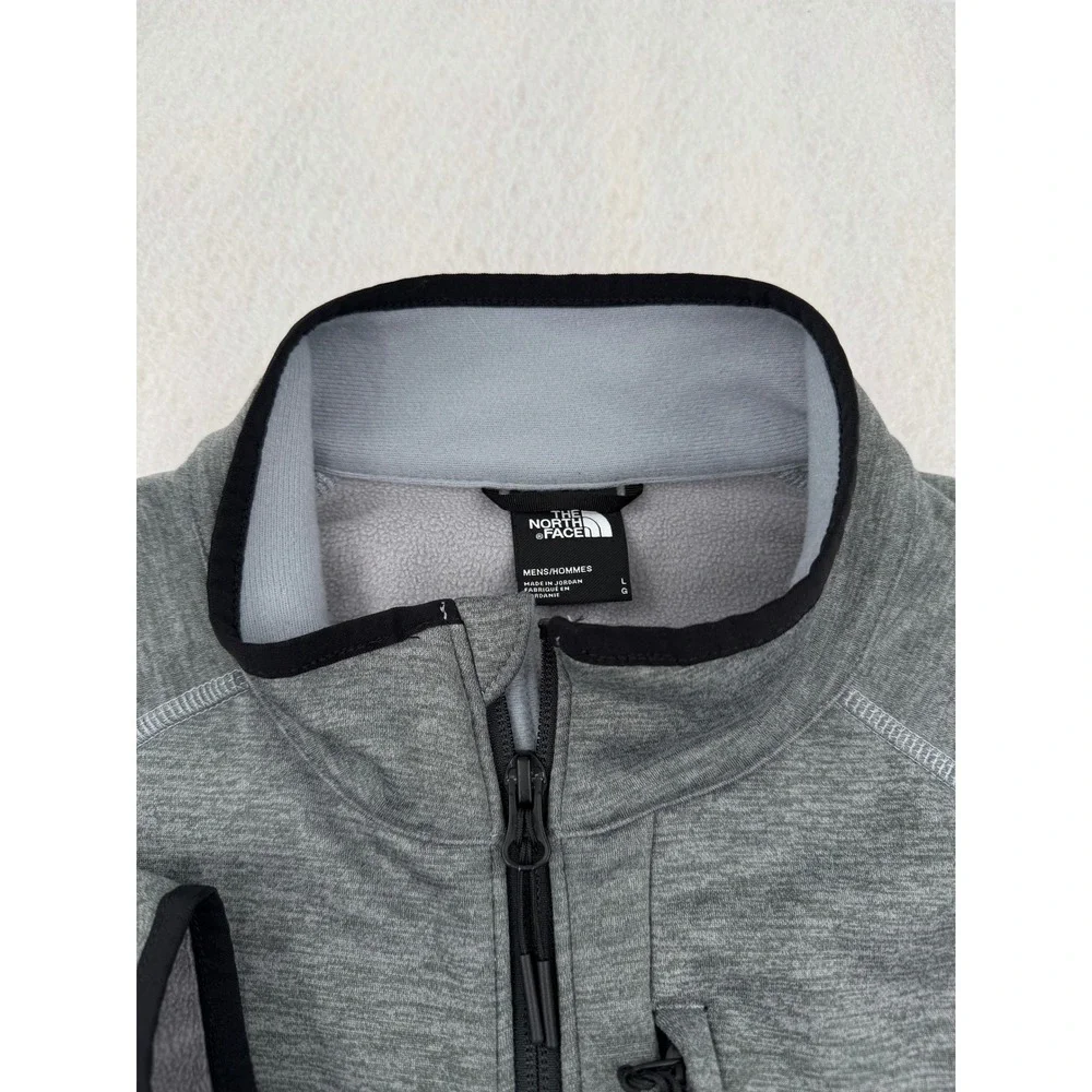 The North Face Mens L Canyonlands Full Zip Fleece Sweater Jacket Gray Outdoors